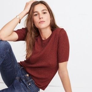 Madewell Metallic Rust Short Sleeve Top - Size L